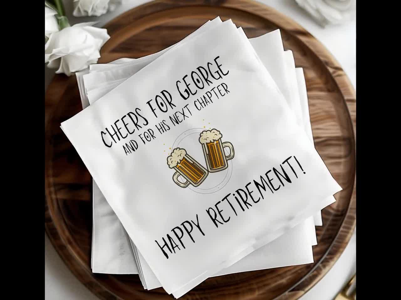 Cheers to Years Personalized Luncheon hot Napkins | Birthday Anniversary Retirement Napkin Favors | DMER-23 | Set of 100